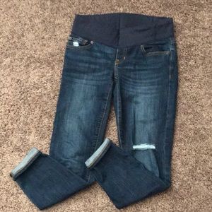 Gap Maternity Distressed Jeans, Inset Panel.